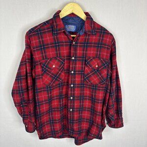 Vintage Pendleton Wool Plaid Shirt Jacket Women’s M / L  USA Red Tartan